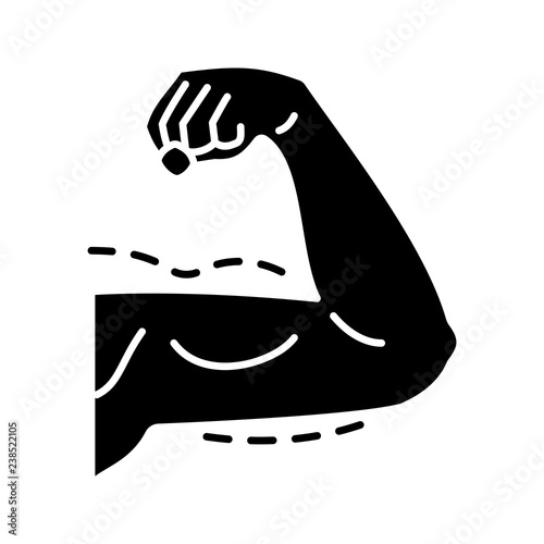 Male arm lift surgery glyph icon
