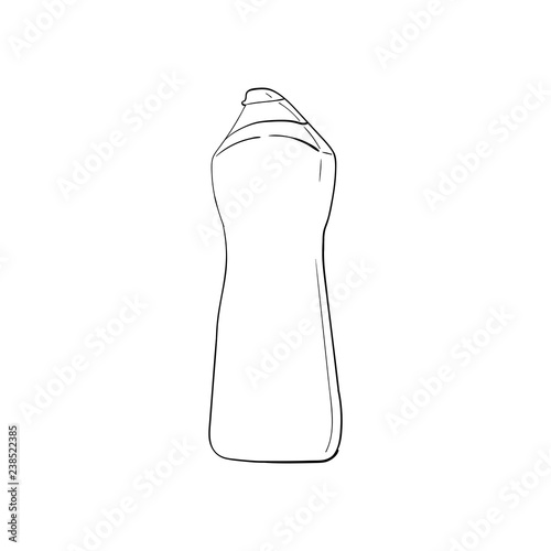 Detergent bottle and chemicals household product . Isolated