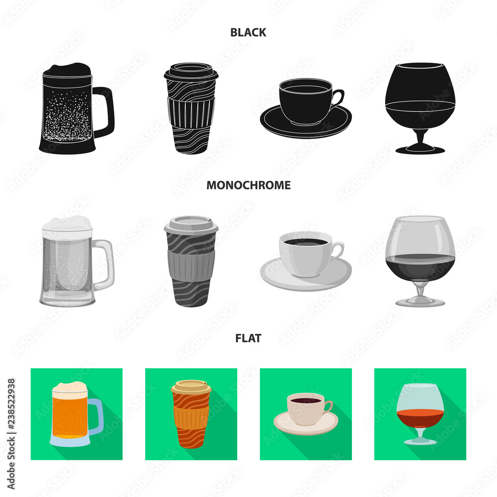 Obraz premium Vector design of drink and bar icon. Set of drink and party vector icon for stock.