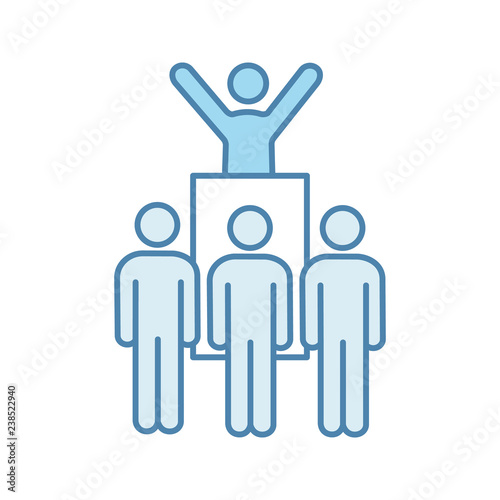 Protest leader color icon