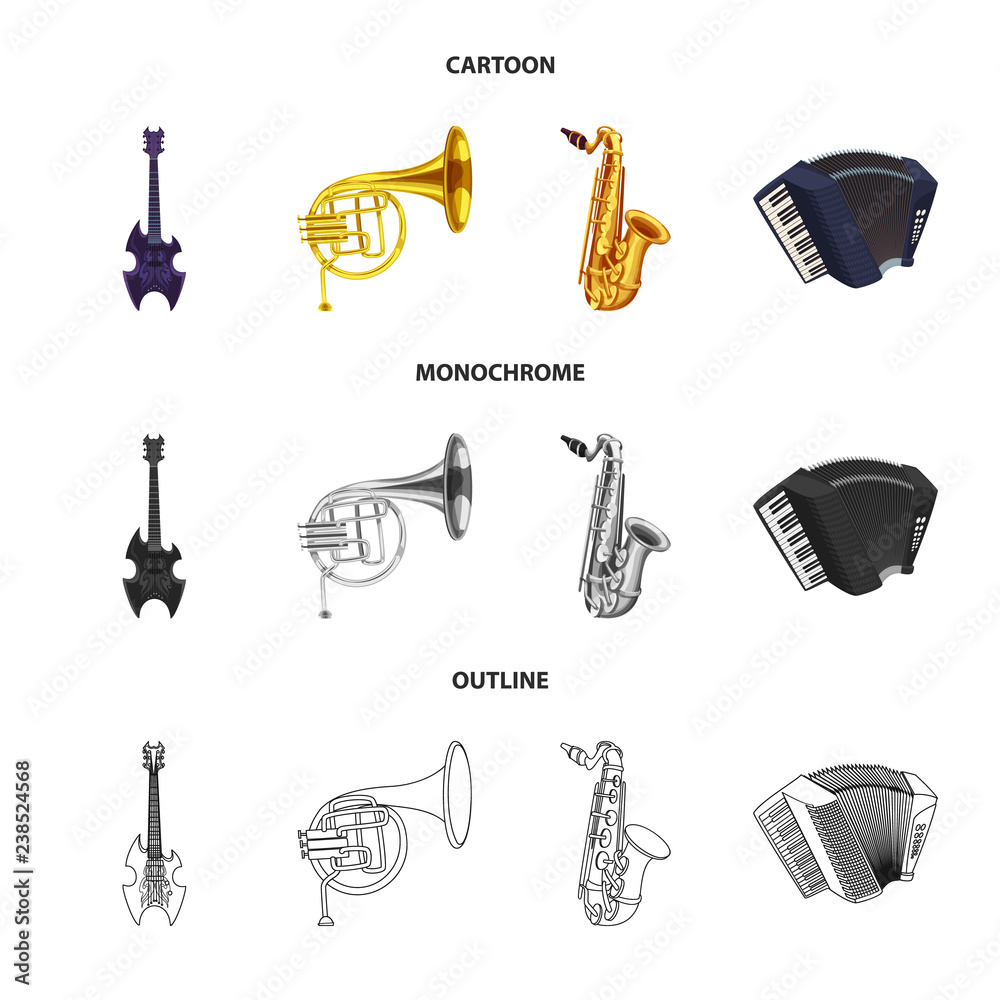 Fototapeta premium Isolated object of music and tune icon. Set of music and tool stock symbol for web.