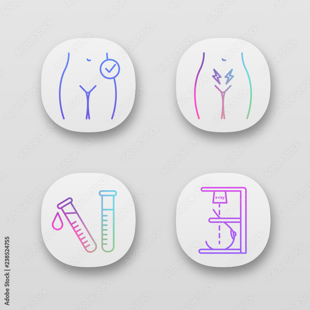 Gynecology app icons set Gynecology app icons set