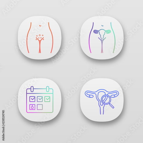 Gynecology app icons set