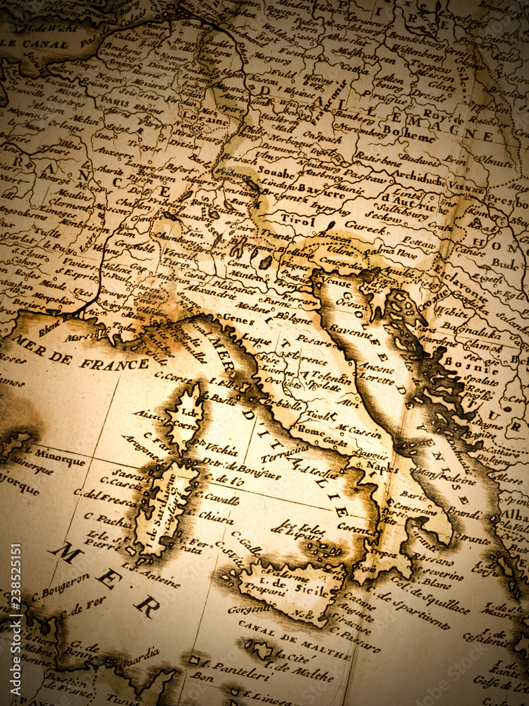 古地図　イタリア