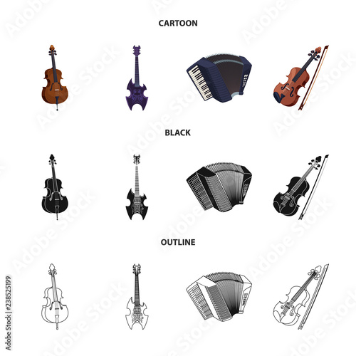 Isolated object of music and tune logo. Collection of music and tool vector icon for stock.