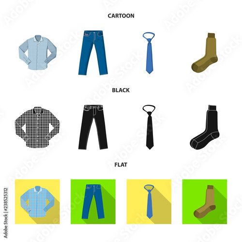 Isolated object of man and clothing icon. Set of man and wear stock symbol for web.