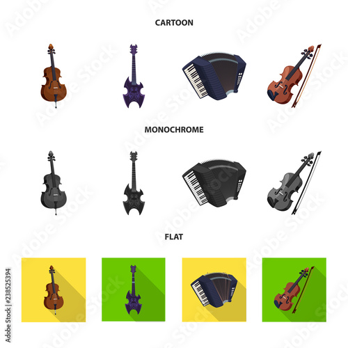 Vector design of music and tune symbol. Set of music and tool stock vector illustration.