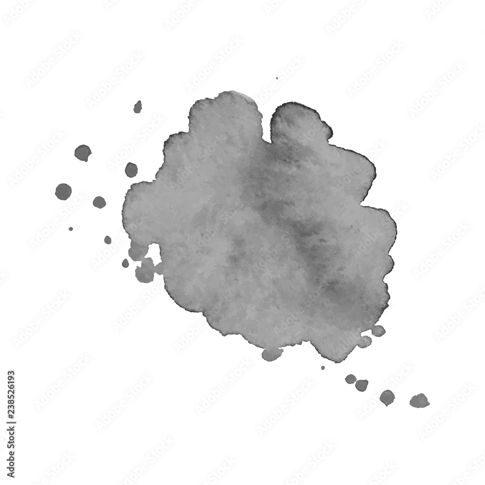 Abstract watercolor grayscale background. Vector illustration. Grunge texture for cards and flyers design. A model for the creation of digital brushes