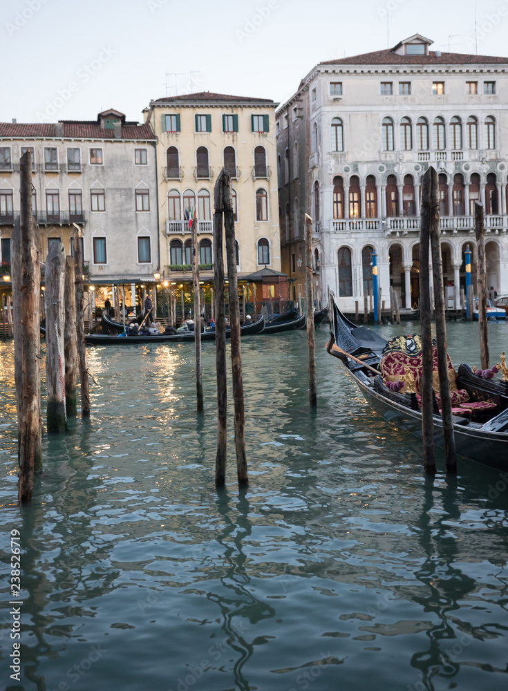 Italy, Venice. Centre of the city. Beautiful architecture. Water and gondolas