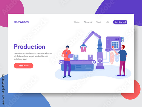 Landing page template of Increase Productivity Concept. Modern flat design concept of web page design for website and mobile website.Vector illustration