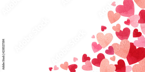 Happy Valentines day watercolor vector illustration.