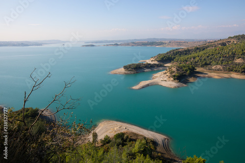 Fototapeta Naklejka Na Ścianę i Meble -  The Seyhan Dam is a hydroelectric dam on the Seyhan River north of Adana, Turkey