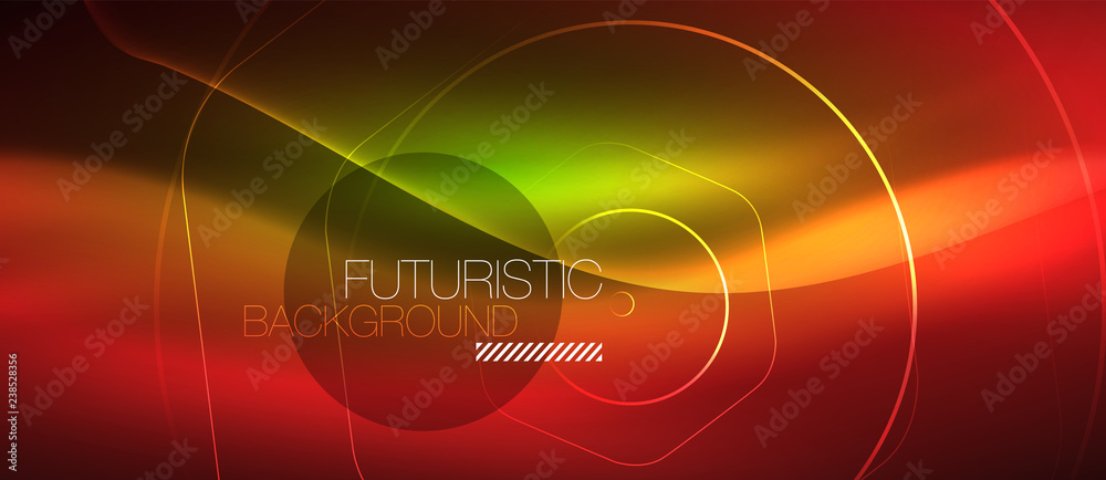 Neon glowing wave, magic energy and light motion background. Vector wallpaper template Neon glowing wave, magic energy and light motion background. Vector wallpaper template