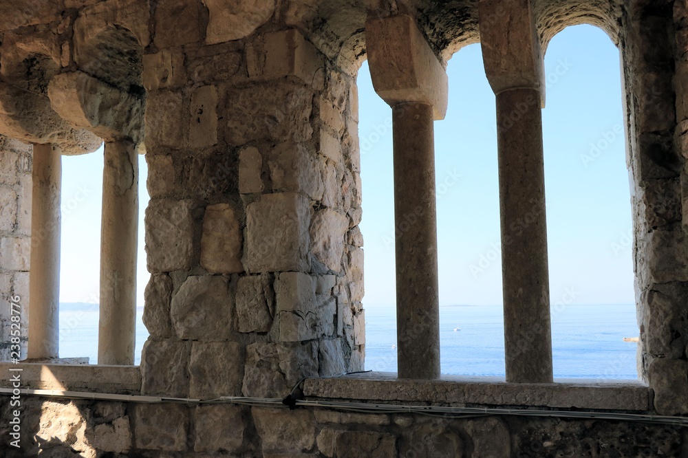 view inside bell tower, old town Rab, island Rab, Croatia view inside bell tower, old town Rab, island Rab, Croatia