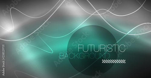 Neon lines wave background. Abstract composition