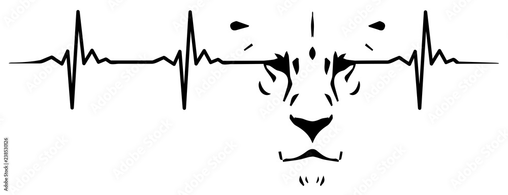 Fototapeta premium Lion heartbeat #isoliert #vektor - Löwe Herzschlag