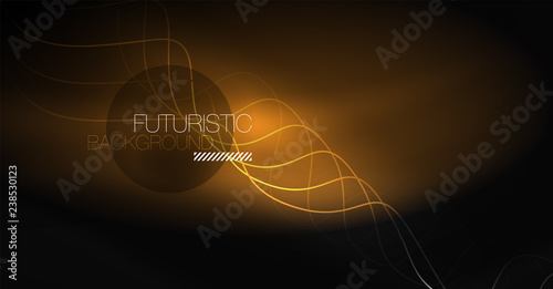 Neon lines wave background. Abstract composition