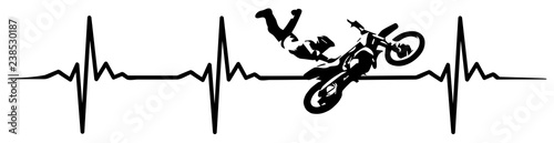 Fototapeta motocross heartbeat #isoliert #vektor - MX Herzschlag