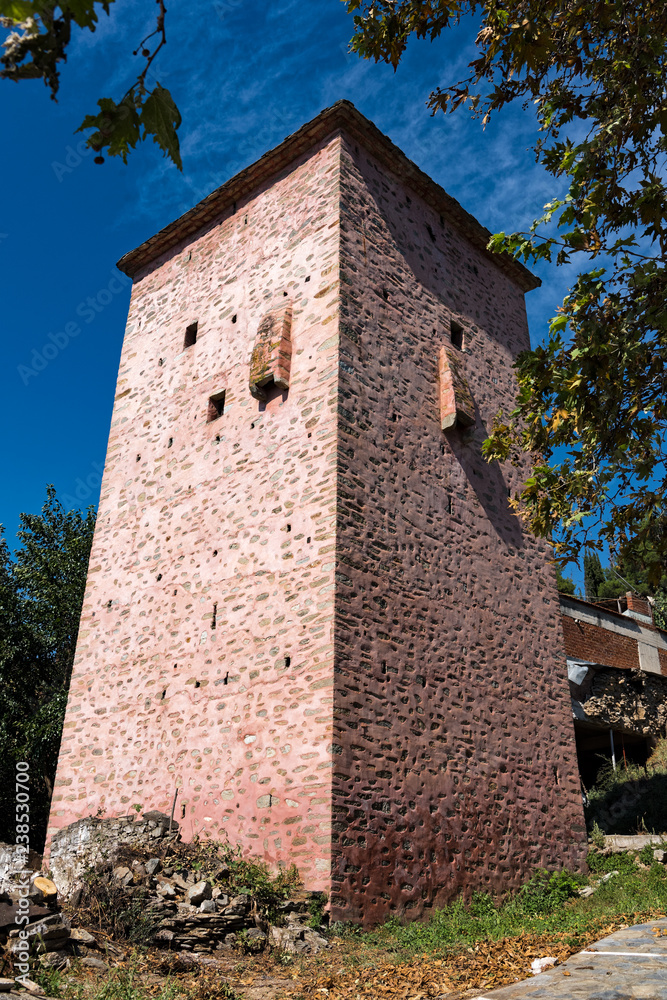 Fototapeta premium Abandoned tower house in the city of Tsaritsani in Thessaly, Greece