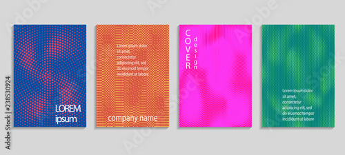 Minimal abstract vector halftone covers design. Future geometric template. Vector templates for placards, banners, flyers, presentations and reports