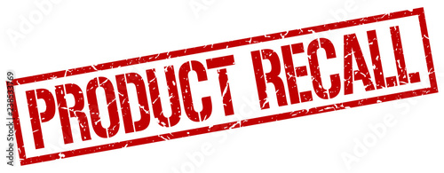 product recall red grunge square vintage rubber stamp