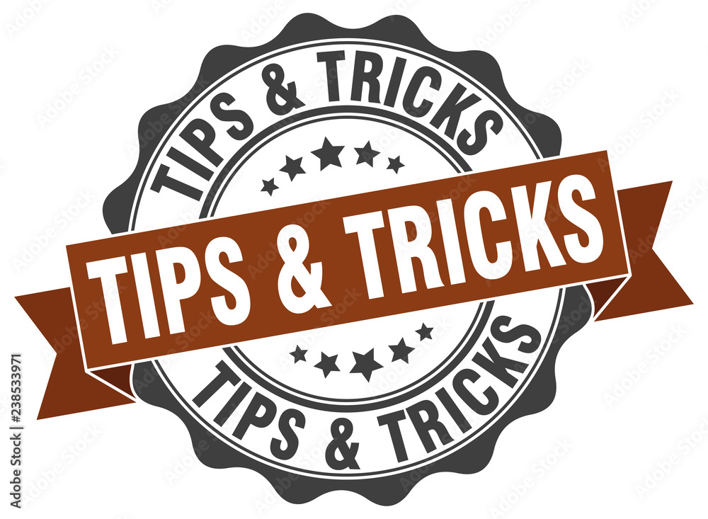 Obraz premium tips & tricks stamp. sign. seal