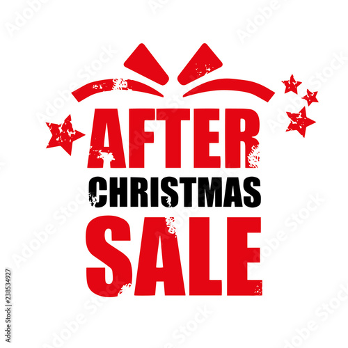 Stamp After Christmas Sale Vector Illustration