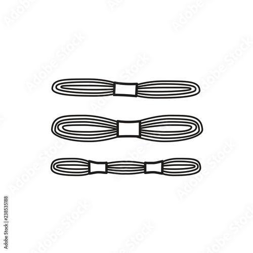 Black & white vector illustration of embroidery needlework thread skein. Line icon of cross stitch floss. Isolated object