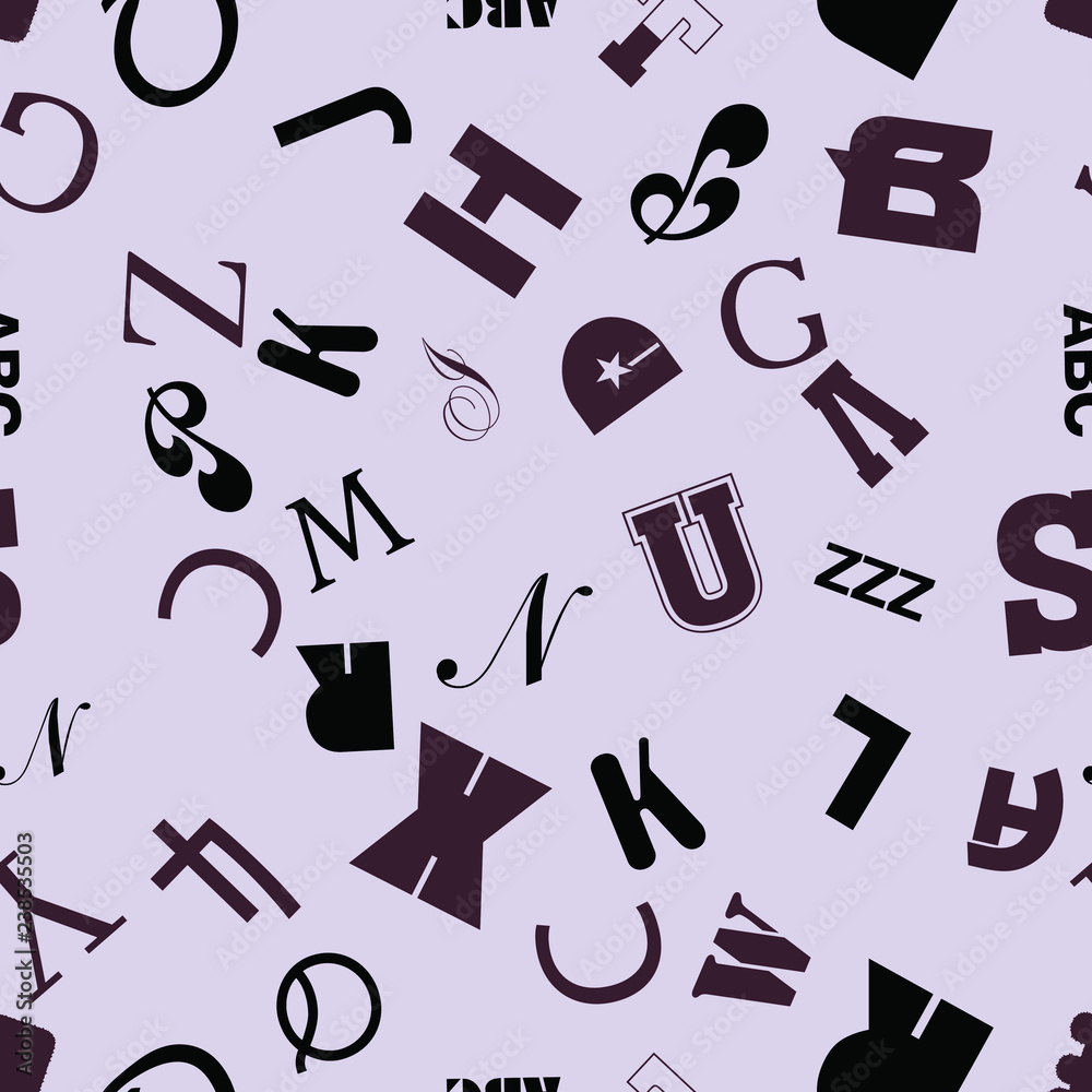 Alphabet and letters. Seamless vector EPS 10 pattern. Alphabet and letters. Seamless vector EPS 10 pattern.