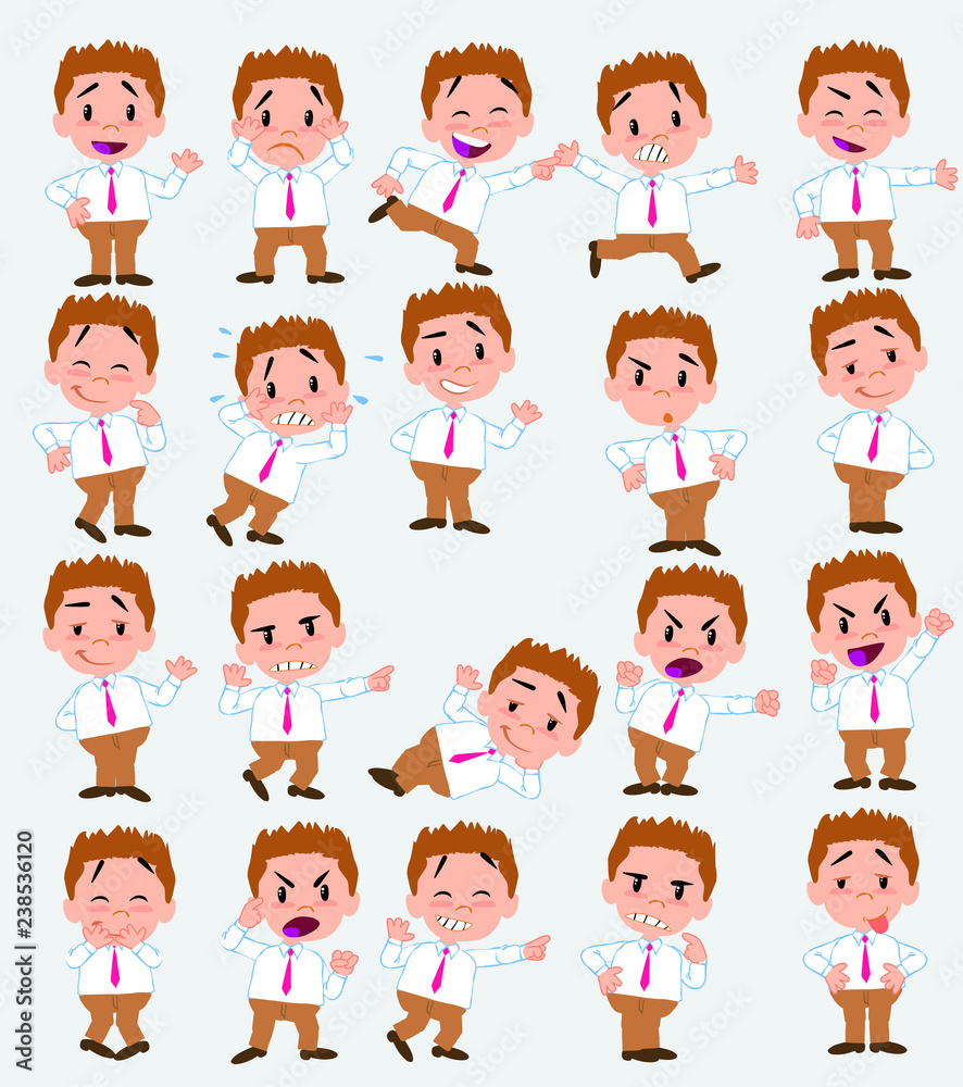 Cartoon character businessman in casual style. Set with different postures, attitudes and poses, doing different activities in isolated vector illustrations. Cartoon character businessman in casual style. Set with different postures, attitudes and poses, doing different activities in isolated vector illustrations.