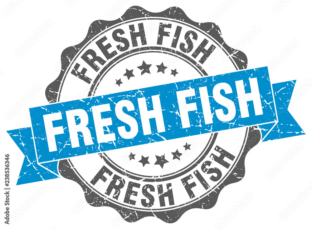 Fototapeta premium fresh fish stamp. sign. seal