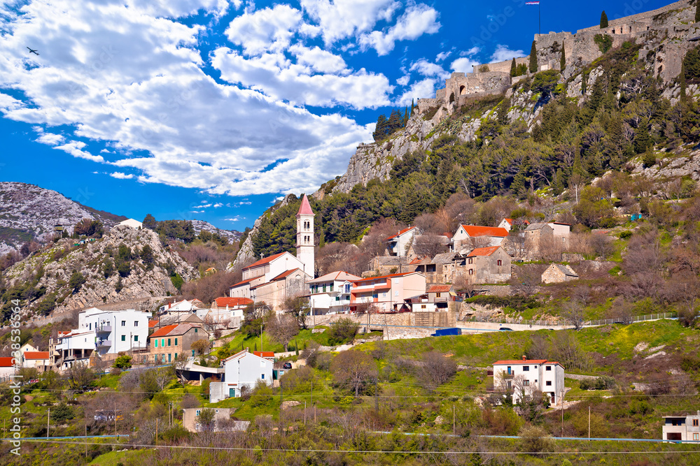 Town and fortress of Klis near Split view