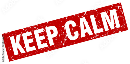 square grunge red keep calm stamp