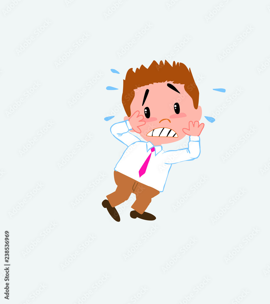 Businessman in casual style very alarmed takes the hands to the head. Businessman in casual style very alarmed takes the hands to the head.