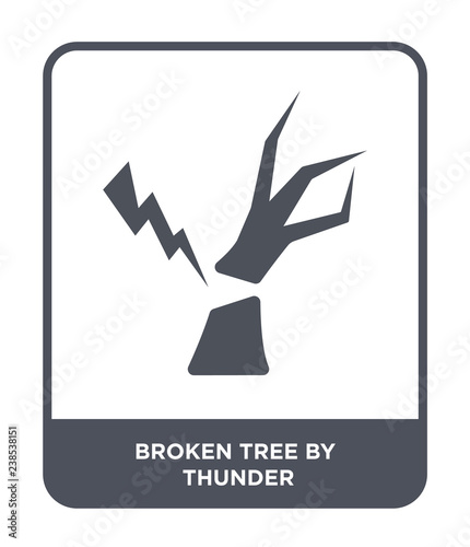 broken tree by thunder icon vector