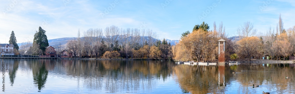 Lake in the Schierbeck Park , Puigcerda in Cerdanya, Girona, Catalunya, Spain.