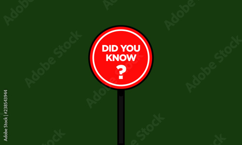 Did you know Road Sign Flat Design 