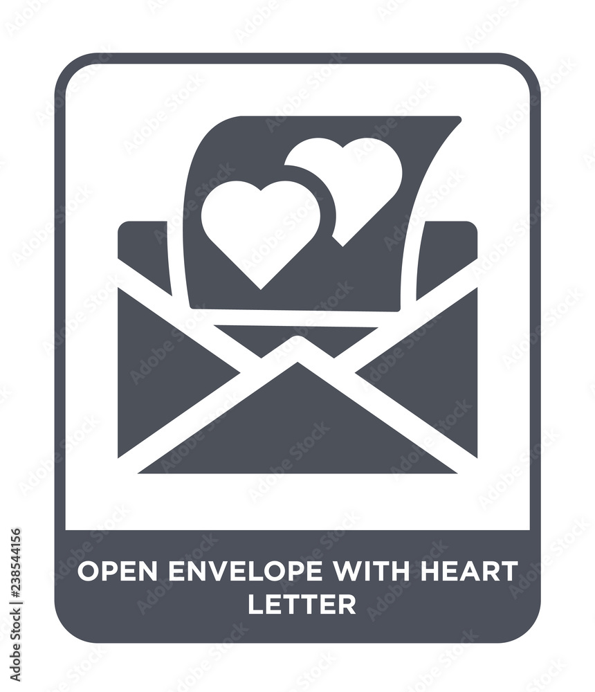 open envelope with heart letter icon vector open envelope with heart letter icon vector