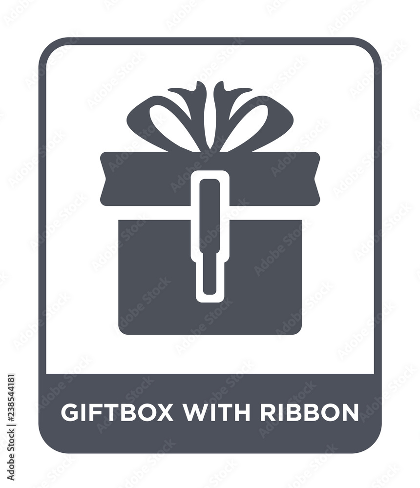 giftbox with ribbon icon vector