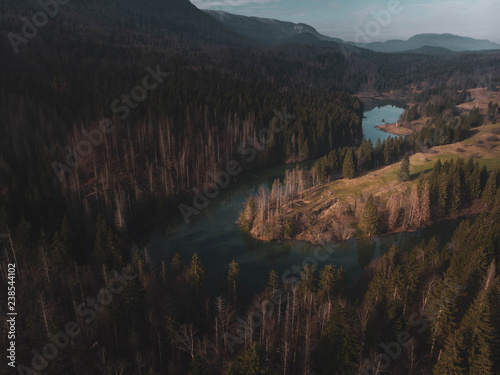 Lake in Kocevska reka in Slovenia photo