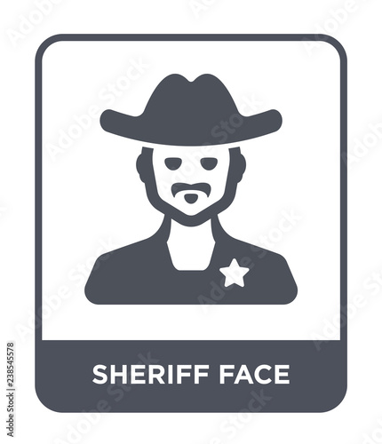 sheriff face icon vector