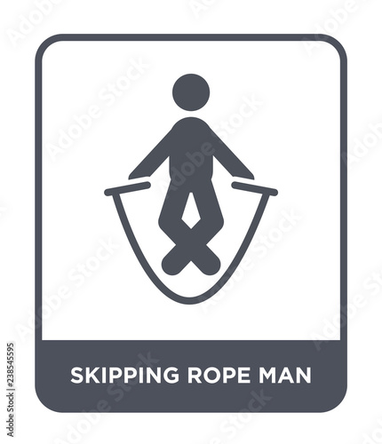 skipping rope man icon vector