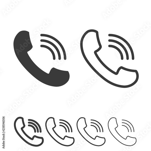 Phone icon in line and solid style. Telephone symbol. Vector illustration.