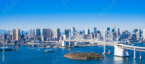 Obraz na płótnie 東京 レインボーブリッジとベイエリア w salonie