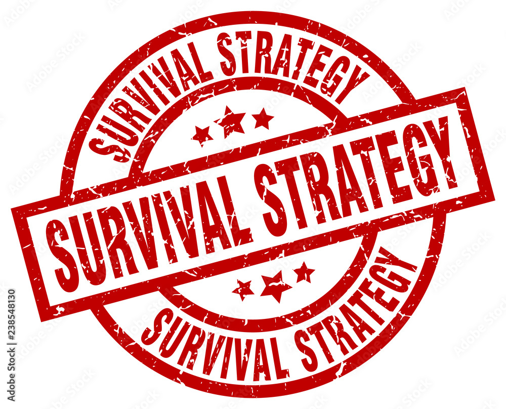 survival strategy round red grunge stamp survival strategy round red grunge stamp