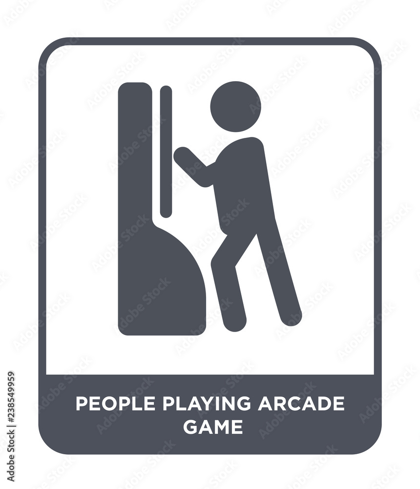 people playing arcade game icon vector people playing arcade game icon vector