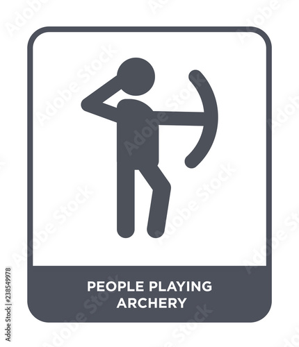 people playing archery icon vector