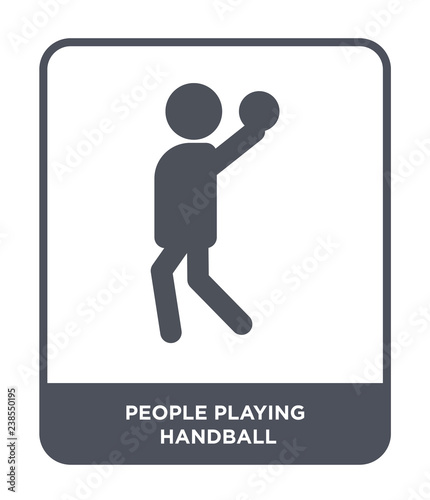 people playing handball icon vector