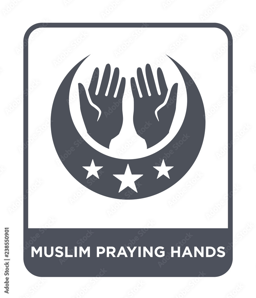 Obraz premium muslim praying hands icon vector