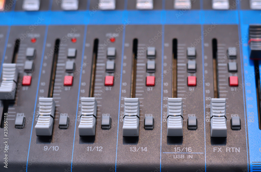 Sound mixer control panel in wedding ceremony